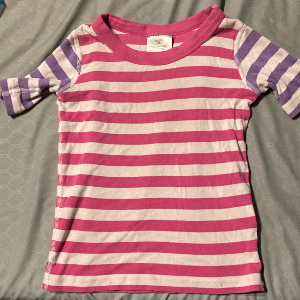 Hanna andersson short John pink and purple stripes size 120 cm / US 6-7